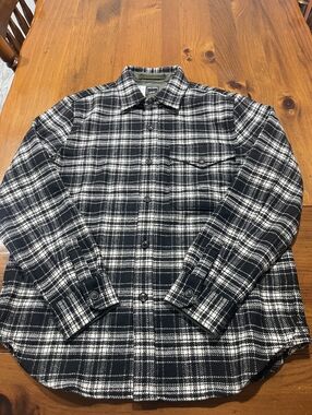 NWT TODD SNYDER Mens Black Plaid Wool Overshirt Button Up Long Sleeve Size M